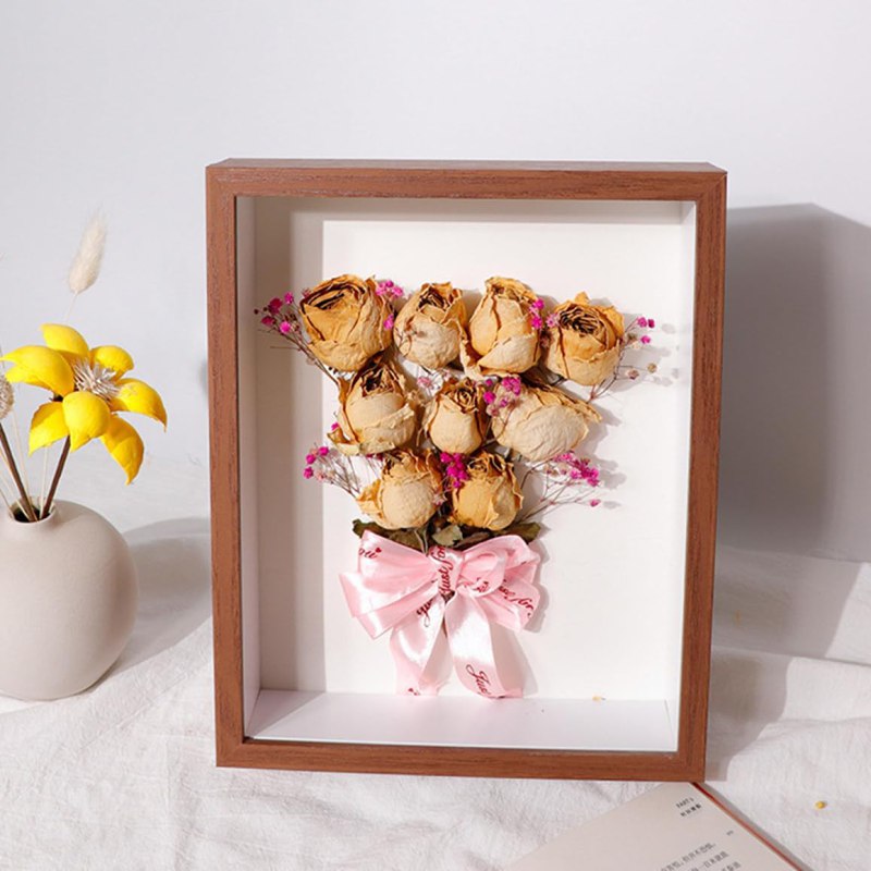 フォトフレーム キャビネ ブラウン 写真立て おしゃれ 立体額 ボックスフレーム 額 深さ50mm ボックス..