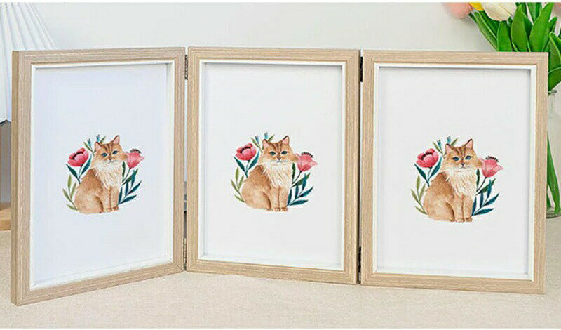 フォトフレーム 両面 サービスL判 2面 置き 壁掛け兼用 おしゃれな木製 写真立て プレゼントに最適の写真たて 写真フレーム 3枚 透明ガラス 折りたたみ式 家族友人 卒業式 結婚式 新築祝いに