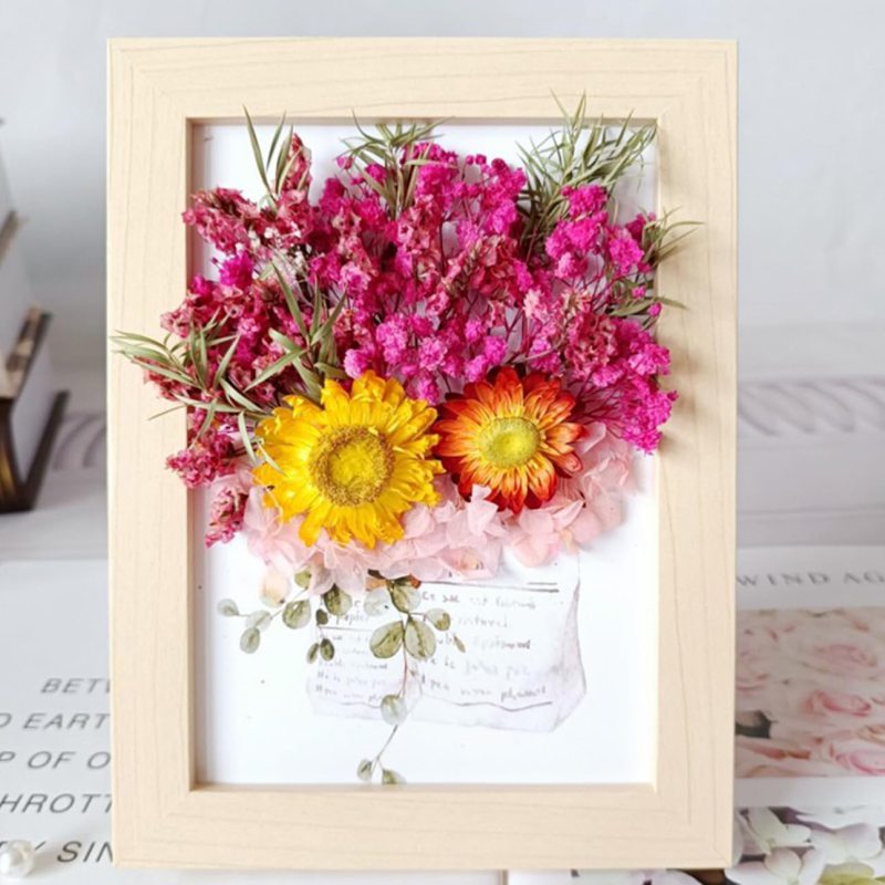 プリザーブドフラワー ドライフラワー 写真立て フォトフレーム 結婚祝い 結婚記念日 花 記念日 ギフト プレゼント フォトスタンド 7スタイル ウォールフレーム 壁掛け 手作り天然木 木製 縦置き