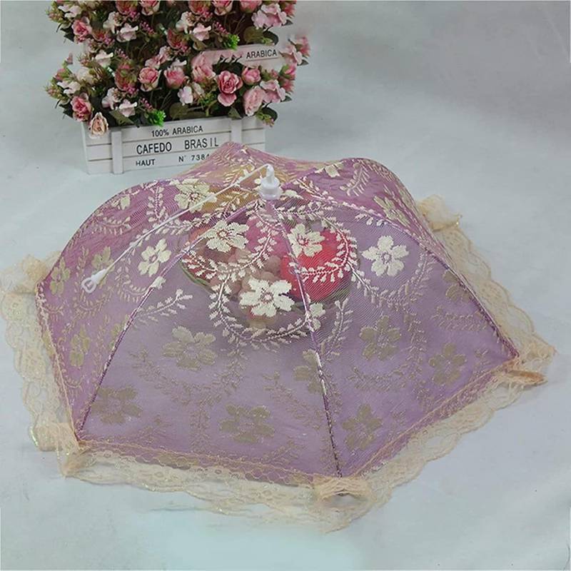 フードカバー 食卓カバー 折り畳み式 キッチンパラソル 洗える 通気 虫よけ 埃よけ ホコリよけ おしゃれ 蝿帳 食卓傘 收納便利 キッチン用品