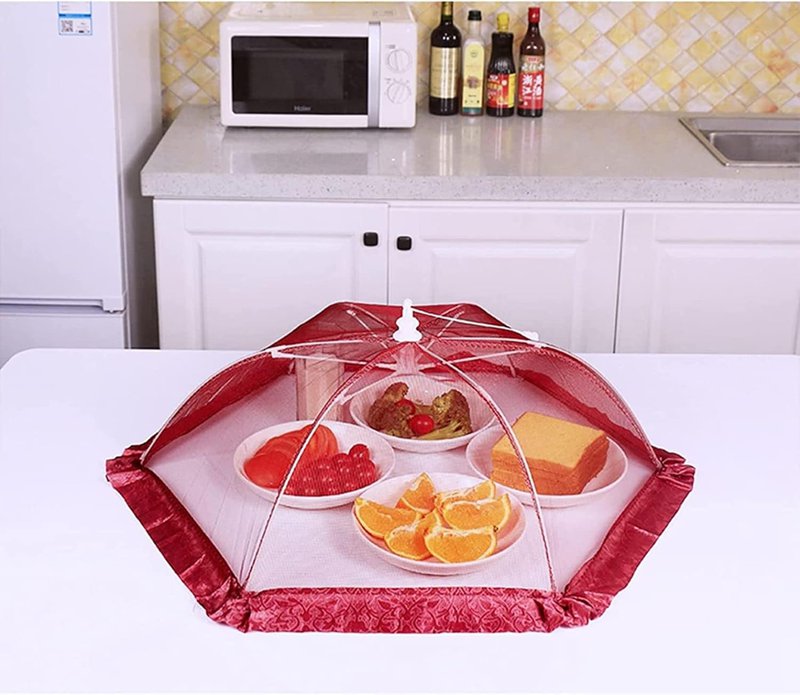 フードカバー 食卓カバー 折りたたみ式 北欧 洗える アンチフライカバー 食卓蚊帳 保温食品カバー 簡単収納 おしゃれ キッチン収納 キッチンパラソル ホワイト 食卓傘 食品カバー 野菜 デザート 虫
