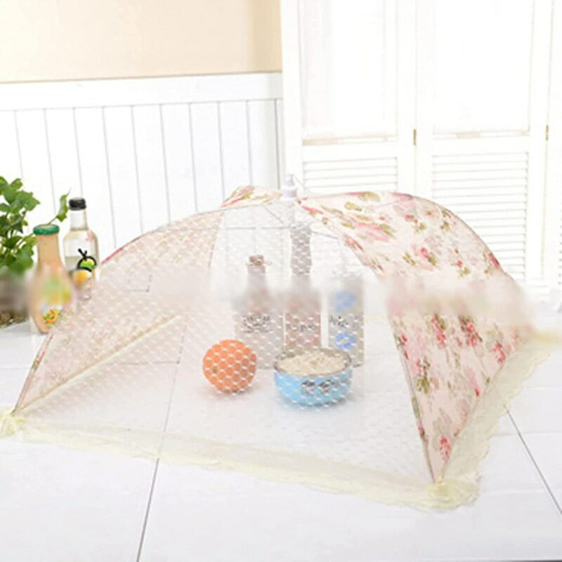 フードカバー 食卓カバー 折り畳み式 キッチンパラソル 洗える 通気 虫よけ 埃よけ ホコリよけ おしゃれ 蝿帳 食卓傘 收納便利 キッチン用品