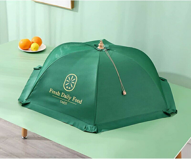 フードカバー 食卓カバー 折り畳み式 通気 虫よけ 埃よけ ホコリよけ キッチンパラソル 洗える おしゃれ 欧米風 蝿帳 傘形 收納便利 キッチン用品