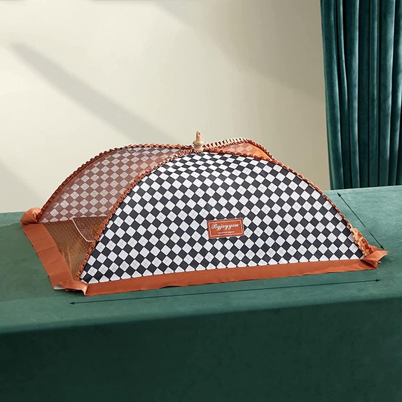 フードカバー 食卓カバー 折り畳み式 通気 虫よけ 埃よけ ホコリよけ キッチンパラソル 洗える おしゃれ 欧米風 蝿帳 傘形 收納便利 キッチン用品