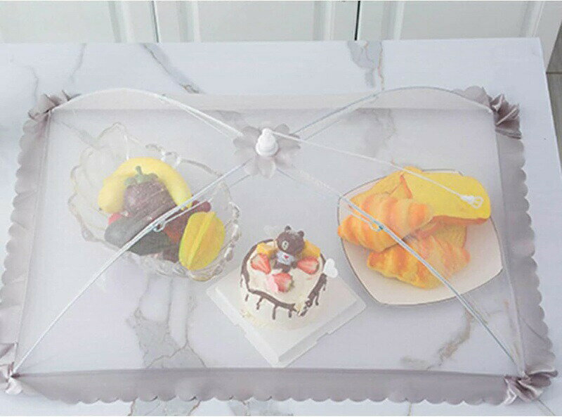 フードカバー 食卓カバー 夏用 きれいめ 新生活 大きめ レース 台所用 ランチ キッチンパラソル 耐久性 折り畳み式 収納便利 食卓覆い 洗える 埃よけ キッチン用品 虫除け メッシュ 切り替え バ