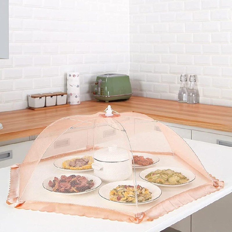 フードカバー 食卓カバー 折り畳み式 通気 キッチンパラソル 洗える 虫よけ 埃よけ ホコリよけ おしゃれ 蝿帳 食卓傘 收納便利 キッチン用品