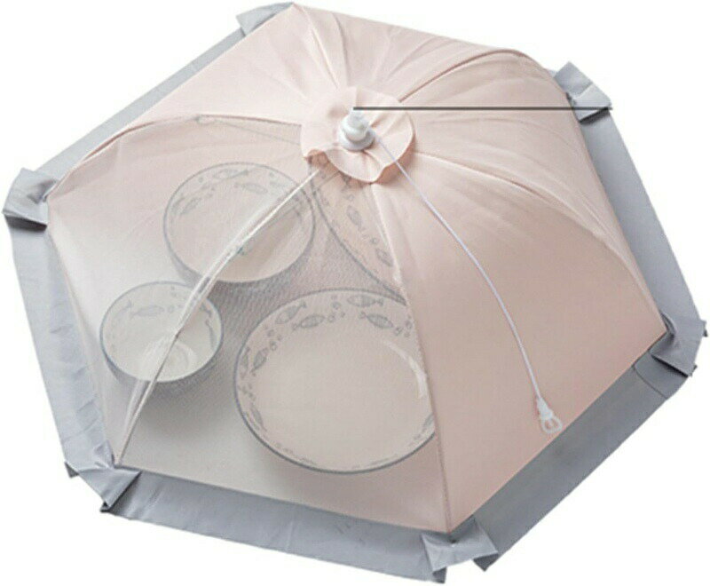 食卓カバー フードカバー 虫よけ 埃よけ 折り畳み 食卓傘 通気性 コンパクト キッチン収納 丈夫 傘型 安定感 洗える 大きめ キッチン用 残りごはん 家庭用 おしゃれ 再利用可能 直径60CM