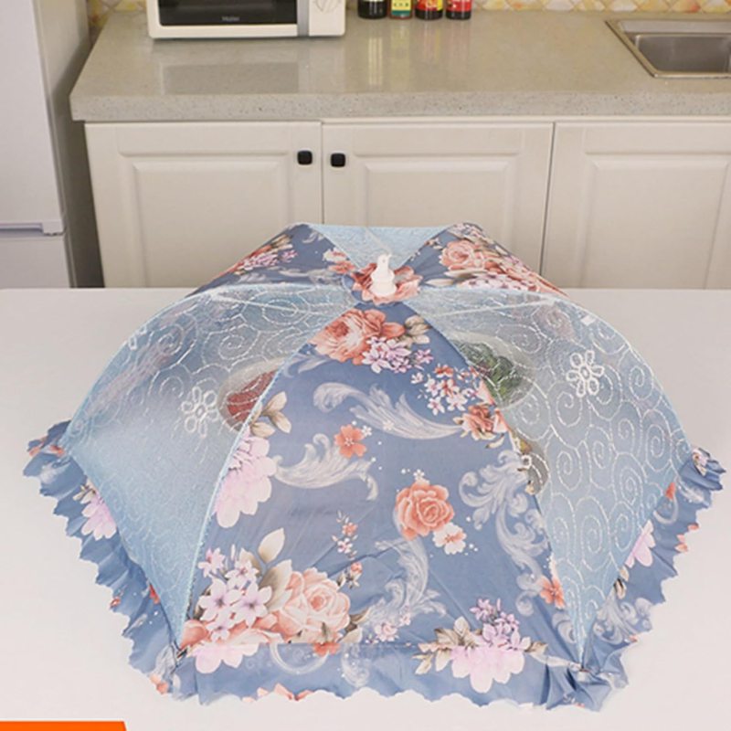 食卓カバー フードカバー 虫除けネット 埃よけ 食卓傘 多機能 コンパクト 通気性 耐久 軽量 メッシュフードカバー 傘型 折りたたみ キッチン用 食卓覆い 残りごはん 家庭用 洗える 直径60CM