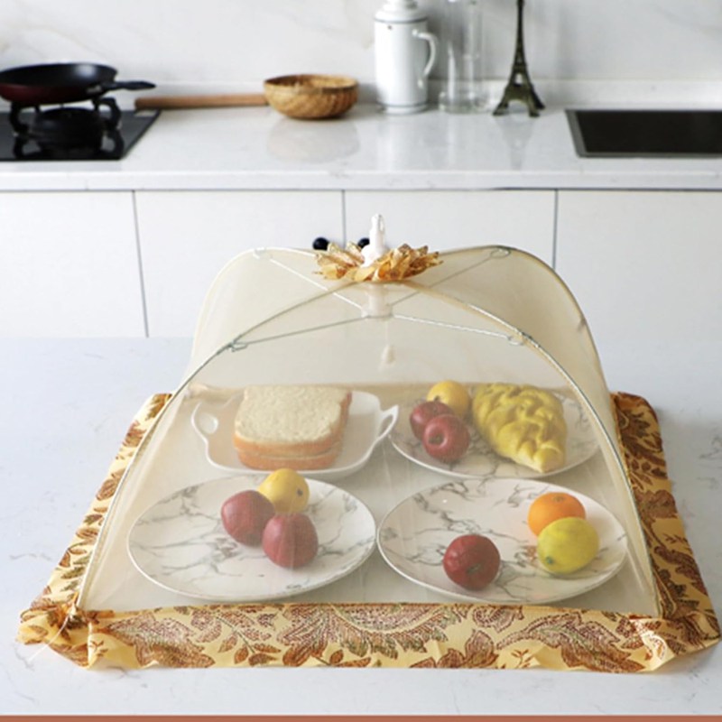 食卓カバー フードカバー アンチフライカバー 虫よけ 埃よけ 折り畳み式 食卓傘 軽い 通気性 キッチン収納 丈夫 かわいい 洗える 大きいサイズ キッチン用 ピクニック 家庭用 おしゃれ 再利用可能