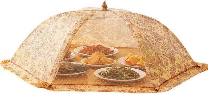 食卓カバー フードカバー 虫よけ 埃よけ 折りたたみ 通気性 キッチン収納 多機能 ぶら下げ式 テーブルカバー 丈夫 メッシュフードカバー 傘型 食卓覆い デザート ご飯 家庭用 おしゃれ 60*60