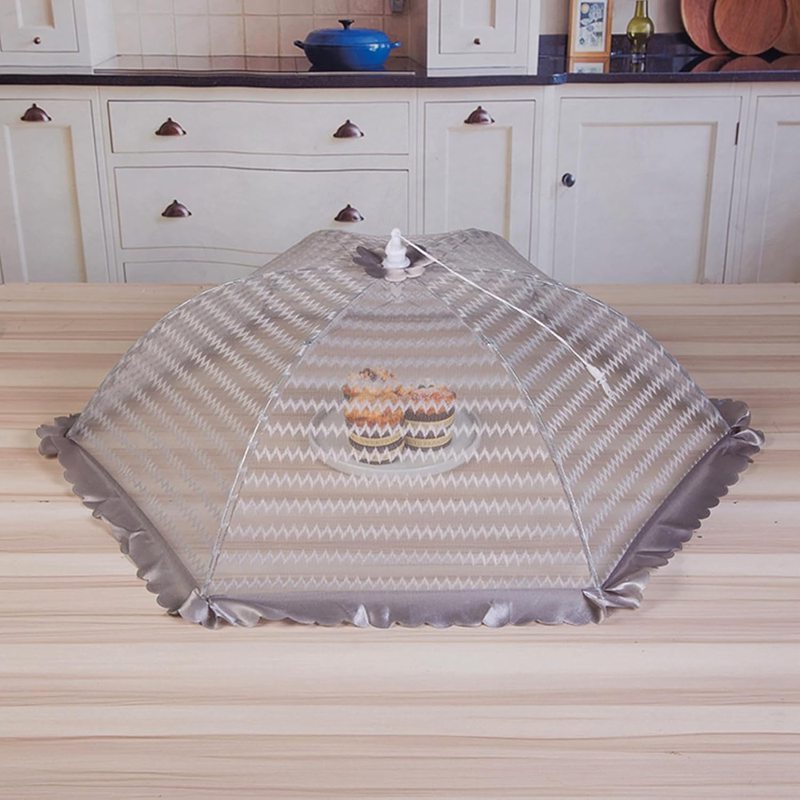 食卓カバー フードカバー 虫除けネット 埃よけ 折り畳み 通気性 軽量 収納便利 耐久性 メッシュフードカバー 傘型 可愛い キッチン用 家庭用 野菜 残りごはん 食卓蚊帳 洗える 35*70CM