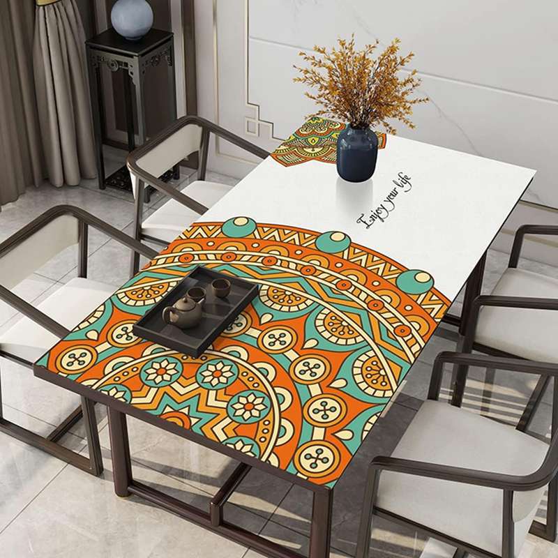テーブルクロス おしゃれ ボヘミア 食卓カバー 高級 PUレザー 撥水加工 汚れ防止 防水 防油 上質 大きい テーブルマット モダン インテリア 家庭用 キッチン ダイニング 会議 シンプル 業務用