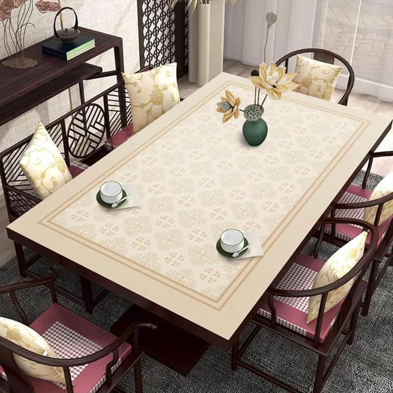 テーブルクロス おしゃれ 中式 食卓カバー レザー調 撥水加工 汚れ防止 防水 防油 上質 大きい 長方形 モダン テーブルマット インテリア 家庭用 キッチン ダイニング 会議 シンプル 業務用 テ