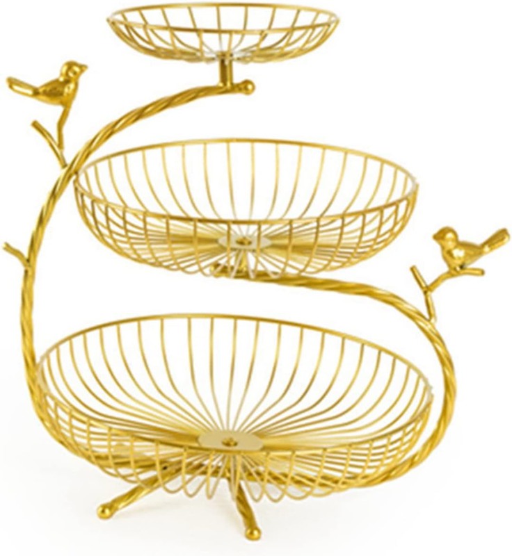 フルーツバスケット 果物収納かご フルーツスタンド 鉄製 フルーツスタンド 3段 卓上用品 キッチン用品 インテリア お菓子 小物入れ 長持ち 皿 果物ケース 小物入れ 果物展示棚 ホルダー 多功能収