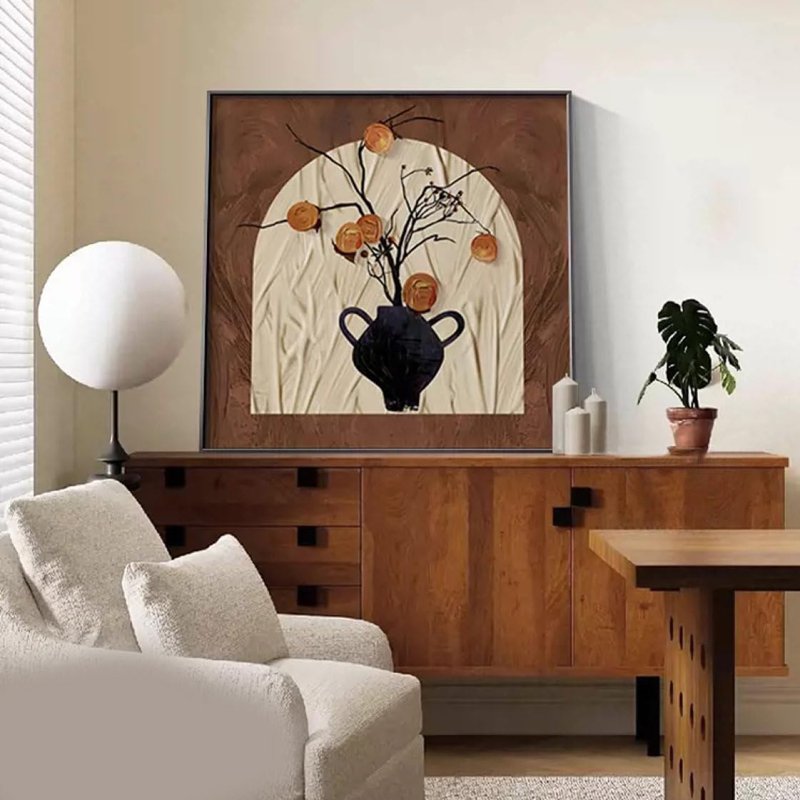 絵画 風景絵 70x70cm 抽象 花瓶 インテリア アートパネル ポスター 壁掛け インテリア部屋飾り デザイ..