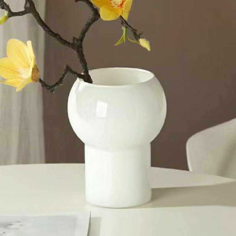 花瓶 ガラス花器 フラワーベース おしゃれ 花器 ホワイト 硝子製 透明 シンプル モダン インテリア雑貨..