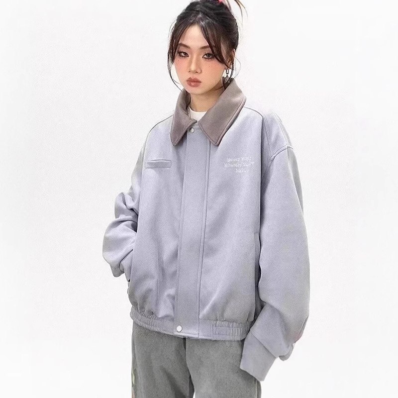 レディース アウター ジャケット ブルゾン ジャンパー 長袖 春秋 英字柄 刺繍 厚手 防寒性 防風性 カジュアル ゆったり おしゃれ スタジャン トップス 通学 普段着 お出掛け 旅行 デイリー