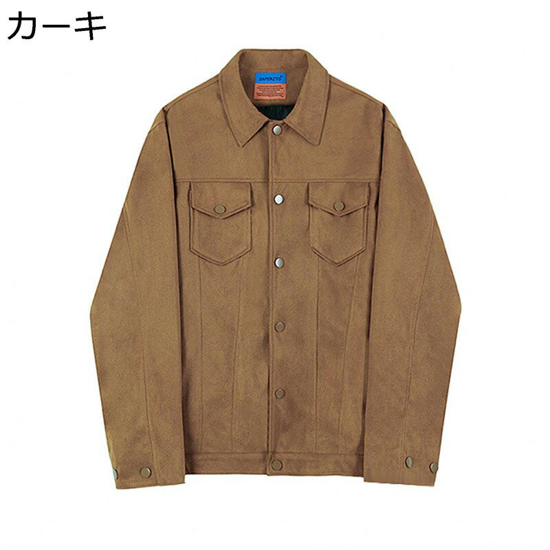 楽天kcreateアウター メンズ ジャケット 胸ポケット付き 2ポケット スナップ 無地 長袖 厚手 青年 韓国ファッション ショート丈 スリム 上着 カッコイイ シンプル 普段着 お出掛け 旅行 春秋