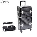 プロ用 メイクボックス 大容量 大容量化粧台 キャスター付き 2in1 メイクキャリーケース 仕切り付き 化粧箱 アート用品収納 耐久性 簡単に開閉 コスメティックケース トラベル 旅行 ファッション