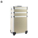 キャリーバッグ 大容量 メイクケース キャスター付き トロリーケース アルミ 2層 プロ用 仕切り付き 救急セット ネイル 画材収納 便利 多機能 引き出し付き化粧品ケース トラベル 旅行 おしゃれ