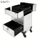 プロ用メイクボックス キャスター付き キャリーボックス プロ仕様 大容量 鍵付き 化粧品箱 アルミ ハンドル付き 多機能 メイクアップ 化粧道具入れ アート用品収納 美容師 旅行 ツール箱 プレゼント