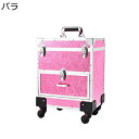 キャスター付き キャリーバッグ プロ用メイクボックス プロ用 引き出し 2層 大容量 化粧箱 仕切り付き 救急セット コスメティックオーガナイザー 美容師 トラベル 旅行 耐久性 簡単に開閉 おしゃれ