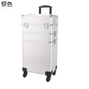 プロ仕様 収納ボックス メイク箱 大容量 化粧ボックス 2層 キャスター付き メイクキャリーケース ハンドル付き 宝石箱 メイク たくさん収納 アーティストキャリアードレッサー トラベル 旅行 ファッション