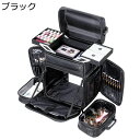 プロ用 メイクボックス 大容量 化粧ボックス キャスター付き PUパイソン柄 キャリーボックス ハンドル付き 救急セット メイク道具収納 耐久性 ローリングメイクアップケース 出張 旅行用 簡単開閉