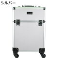 プロ メイクボックス 大容量 業務用化粧ケース キャスター付き アルミ 大型 キャリー 仕切り付き 化粧箱 メイク道具収納 お手入れも簡単 ポータブルドレッサー トラベル 旅行 プレゼント シルバー