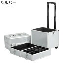 キャスター付き メイクキャリーケース プロ用メイクボックス アルミ合金 業務用 大容量 メイクbox 仕切り付 救急箱 メイクボックスキャリーバッグ 美容師 トラベル 旅行 便利 多機能 おしゃれ シルバー