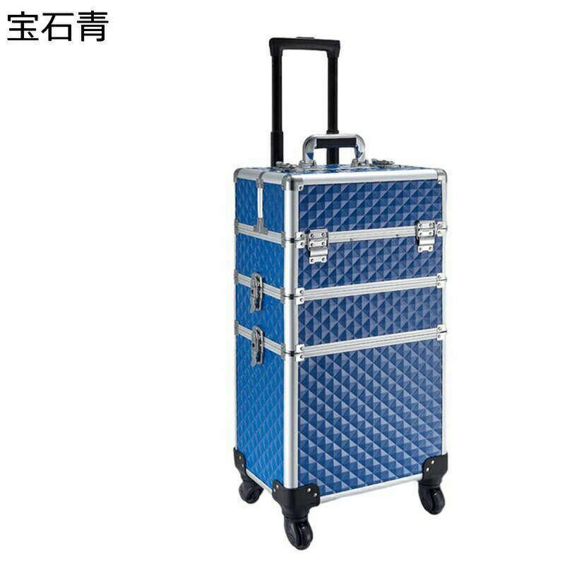 メイクボックス キャスター付き トロリー キャスター付き化粧ケース 業務用 大容量 大容量化粧台 アルミ 多層 ハンドル付き 携帯便利 メイク道具収納 化粧品収納 ネイル 美容師 出張 旅行用 宝石箱