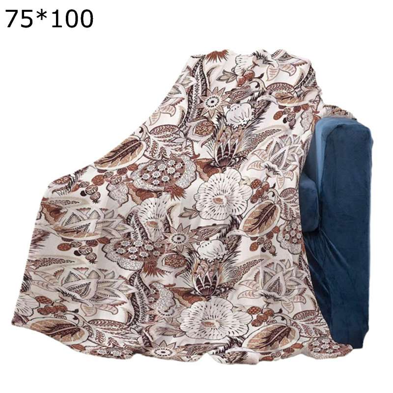 膝掛け 毛布 エスニック柄 花柄 ブランケット 掛け毛布 デジタルプリント 民族風 もこもこ毛布 厚手 ハ..