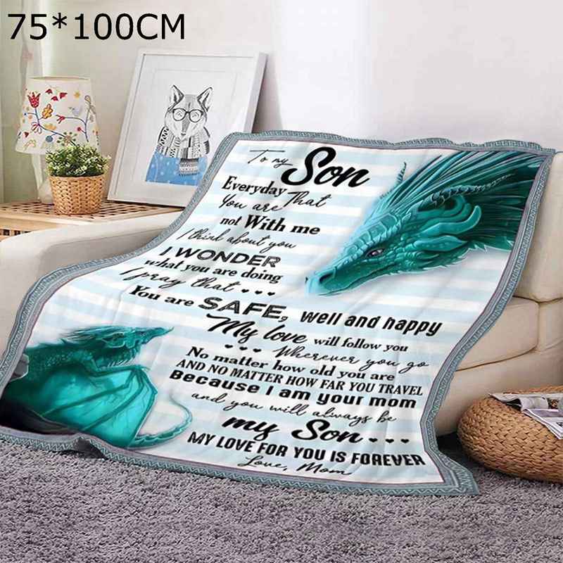 ハーフケット 毛布 手紙柄 英語柄 龍 ドラコン ふわとろ毛布 プリント ひざ掛け ブランケット 北欧 モコモコ 掛け毛布 ソファー掛け もうふ フランネル マイクロファイバー 多機能 敷き プレゼント