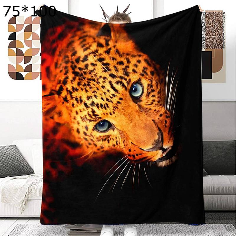 膝掛け 金のヒョウ 毛布 ブランケット 掛け毛布 カジュアル毛布 3Dプリント アニマル ソファ毛布 ハーフケット ふわふわ 静電気防止 洗える フランネル 掛け マイクロファイバー もうふ エアコン対策 プレゼント