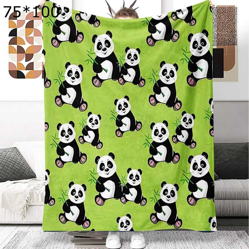 膝掛け 毛布 パンダ柄 ブランケット 掛け毛布 カジュアル毛布 ソファ毛布 ハーフケット 厚手 掛け毛布 ..