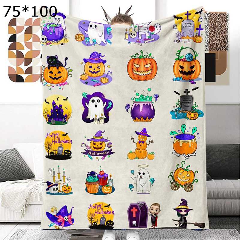 ハーフブランケット カボチャ 冬用 ハロウィン ふわふわ毛布 Halloween 高密度 毛布 春夏秋冬 肩掛け ..
