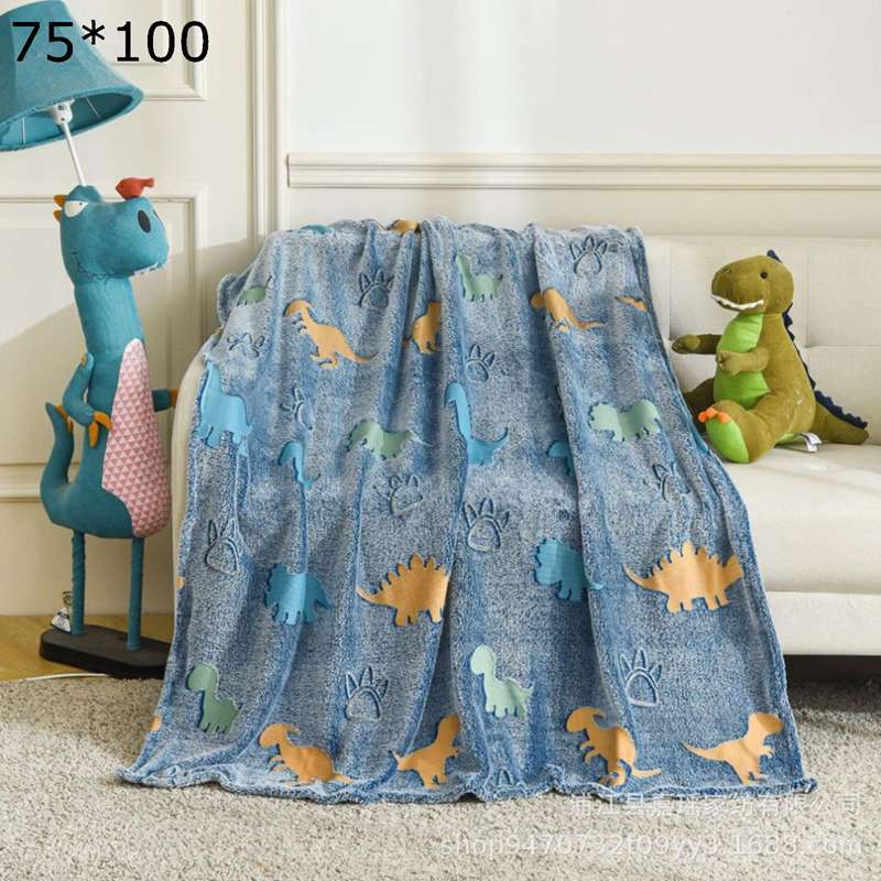 リバーシブル毛布 ハーフケット ダイナソー 恐竜柄 膝掛け 掛け毛布 昼寝毛布 蛍光毛布 夜光る毛布 出産祝い ソファーカバー 出産祝い 誕生日 クリスマス ハロウィン 感謝祭 プレゼント 子供用 男女兼用