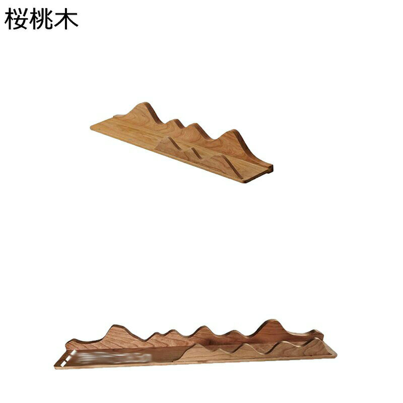 山形 ウォールラック 胡桃木 チェリー木 壁掛けトレイ 北欧風 INS風 壁かけ棚 天然木製 飾り棚 壁掛け..