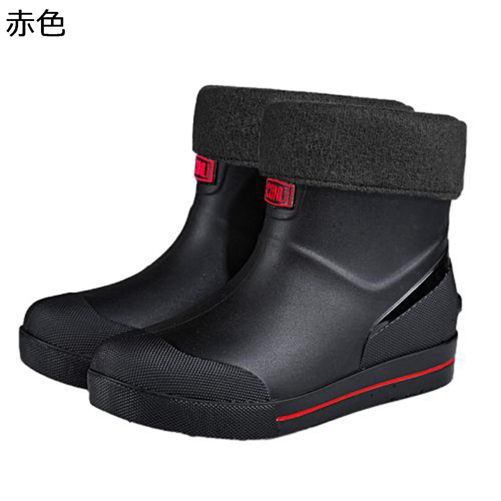 レインブーツ メンズ 雨用 ショートブーツ ショートブーツ 滑り止め スリッポン フラット 雨の日 梅雨対策 台風対策 晴雨兼用 高い防水力 ショート丈 脱ぎ履き簡単 春夏秋冬用 日常 作業用 レインシューズ