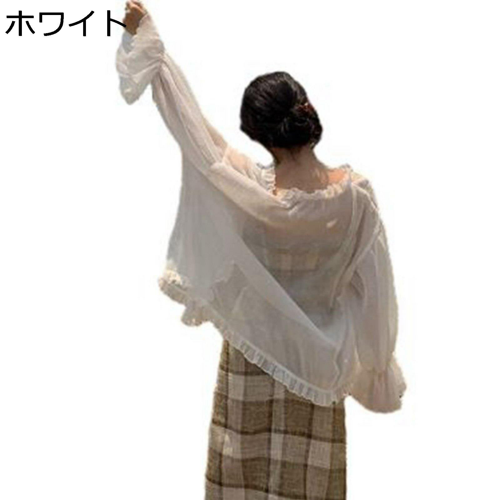 ボレロ カーディガン シフォン サマージャケット uvカット 冷え対策 トップス 透かし フリル付き 可愛い エレガント ゆったり エアリー カーディガン 羽織り 薄手 アウター 柔らか 夏 事務 オフィス(4.0)