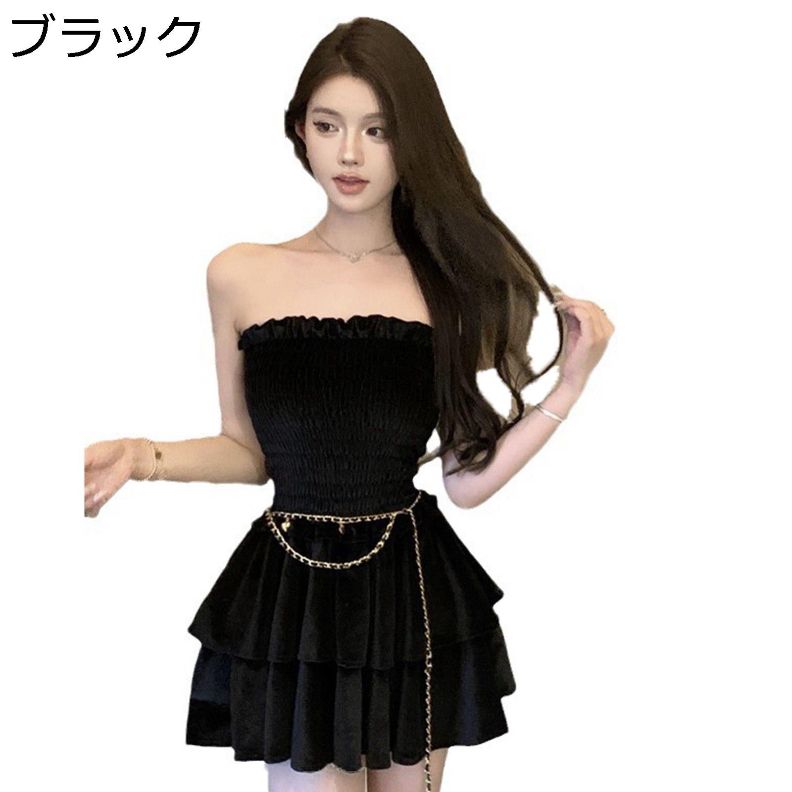 タイトワンピース キャバドレス ベロア ミニワンピ ティアードスカート 袖なし ダブルフリル 可愛い フェミニン 綺麗め 上品 可愛い レディース デコルテ ハイウエスト お呼ばれ クラブ ドレス 春夏