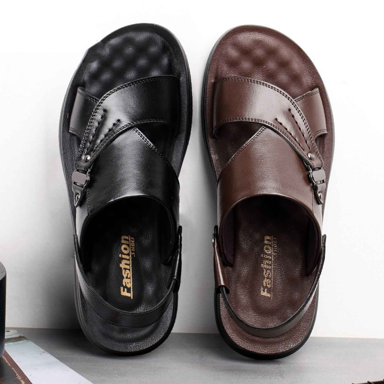 夏用 男性サンダル 24-29cm レザー ファッションサンダル メンズ 大きいサイズ 黒 アウトドアサンダル ビジネス ビーチサンダル 滑りにくい 軽量 蒸れない かっこいい オフィスサンダル 男性用 スポーツ トラベル