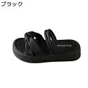 サンダル ミュール レディースサンダル 厚底靴 4cmソールPUレザー 2way 両用 カジュアルサンダル スリッパ サボ ビーサン ビーチサンダル 春夏 走れる クッション性高い 身長アップ オシャレ