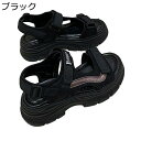 厚底サンダル スポーツサンダル レディース 夏靴 春靴 マジックテープ メッシュ プラットフォーム ビーチサンダル 快適 痛くない 歩きやすい 履きやすい 痛く...