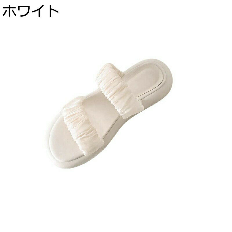 ビーチサンダル ミュール サボ レディース ホワイト ブラック サボ 可愛い 夏 サマー ドレープ感 簡約 ..