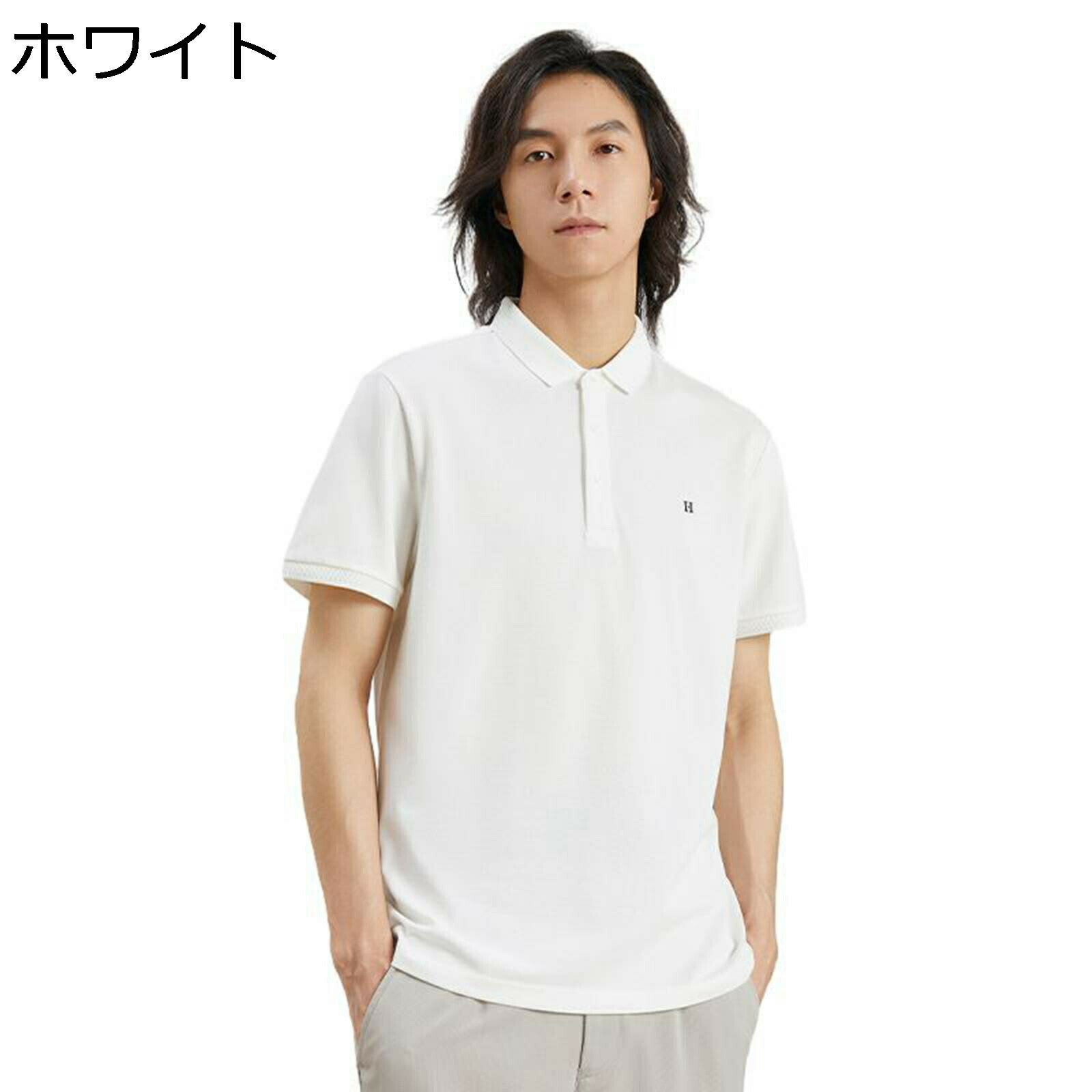 メンズポロシャツ tシャツ メンズ 4xl ワンポイントロゴ レター刺? ビズポロシャツ コットン 5分袖 大..