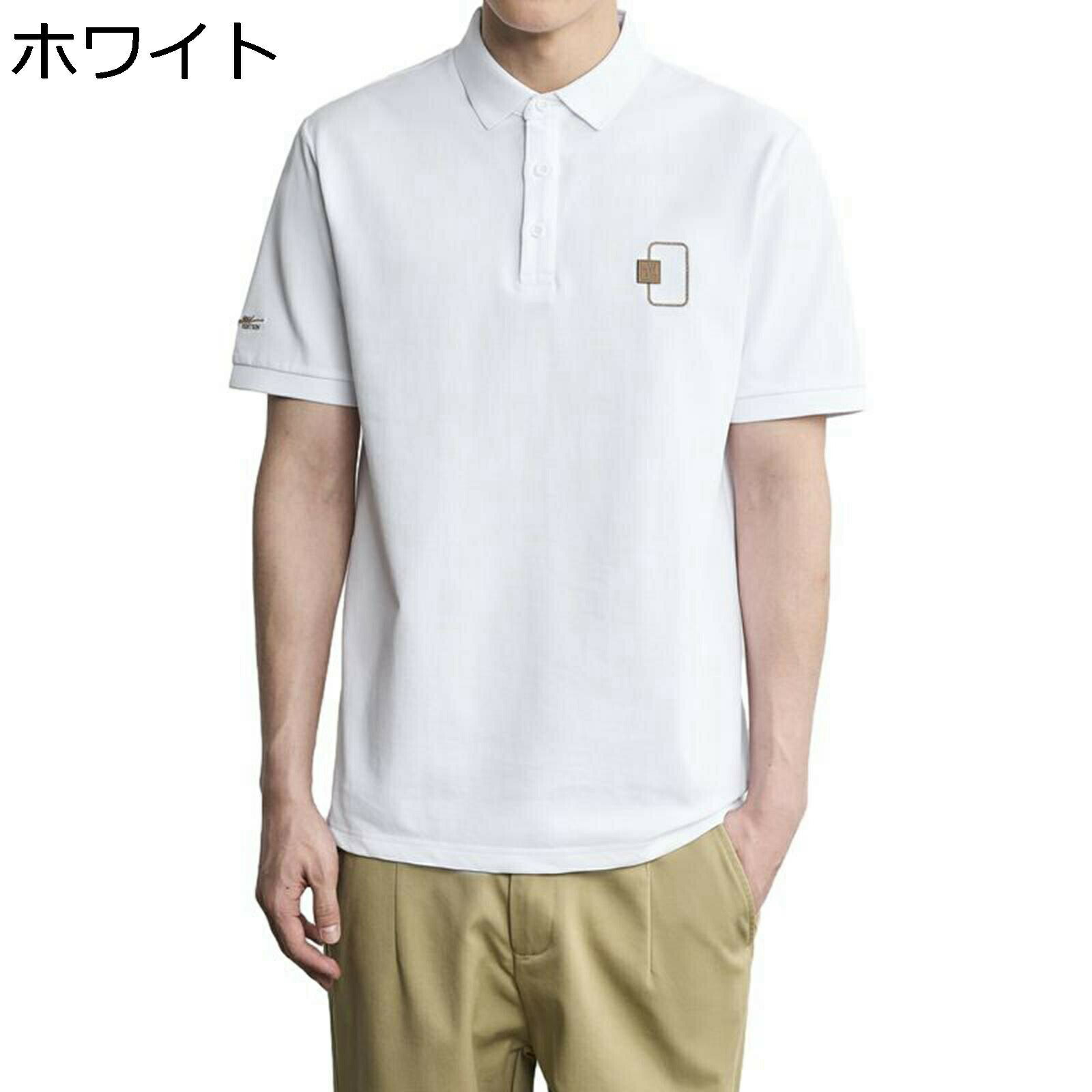 メンズ ポロシャツ 半袖 夏 tシャツ ワイシャツ 折り襟 刺繍デザイン オフィスカジュアル ビズポロシャツ ゴルフウェア 綿tシャツ メンズファッション コンフォート スリムフィット 通気 男性 ルームウェア 卓球