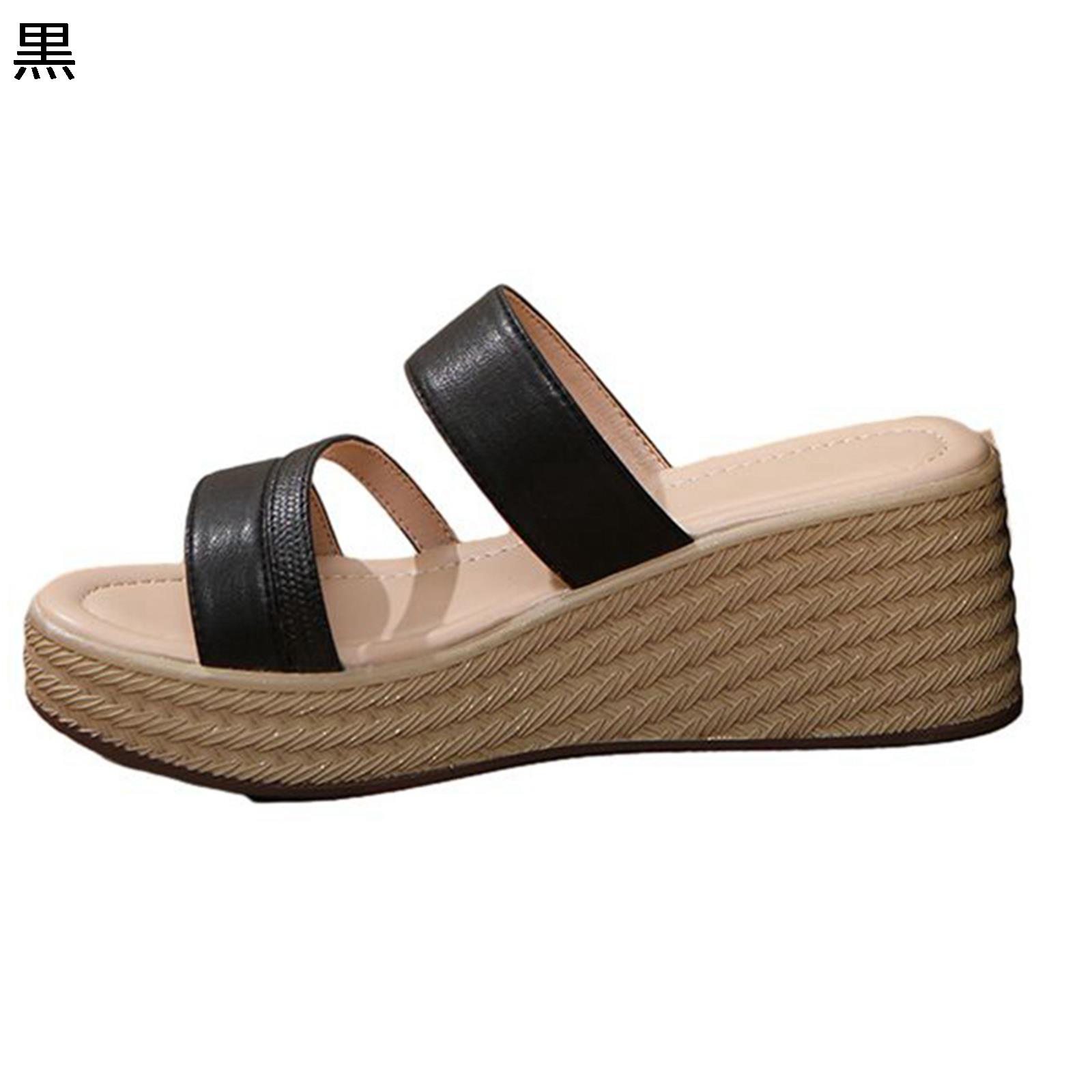 ミュール ミュールサンダル ストラップ 6cm スリッパ サボ レディース ハイヒール 外履き ウェッジヒール プラットフォーム 身長アップ 細見え オシャレ 高見え お洒落 耐摩耗 女性用 夏