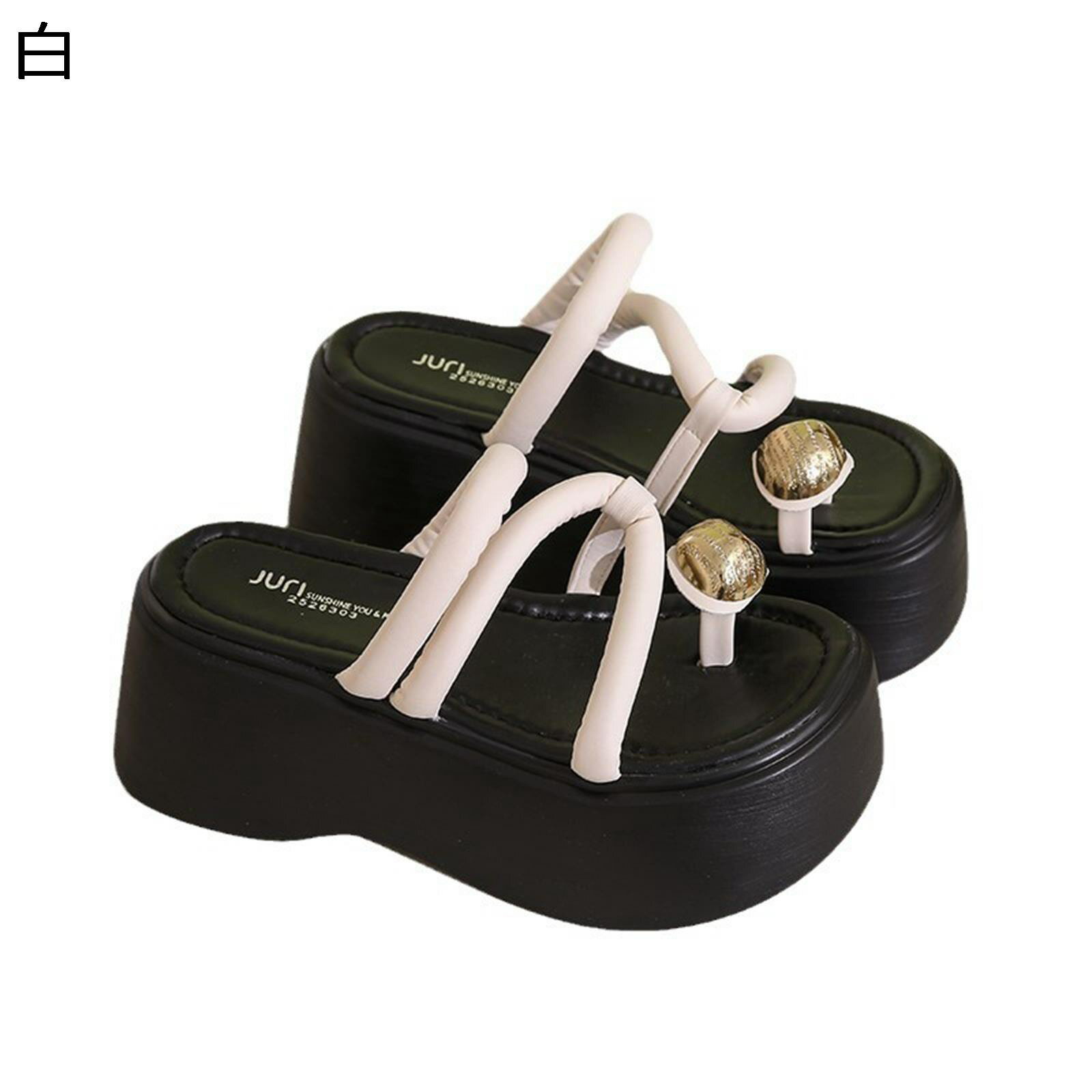 ミュールサンダル 金属 親指トング 編み スリッパ レディース サボ ウェッジソール 8cm 厚底靴 ハイヒール 身長アップ 外出スリッパ エレガント かわいい 普段使い 女性用 足細 おしゃれ 夏