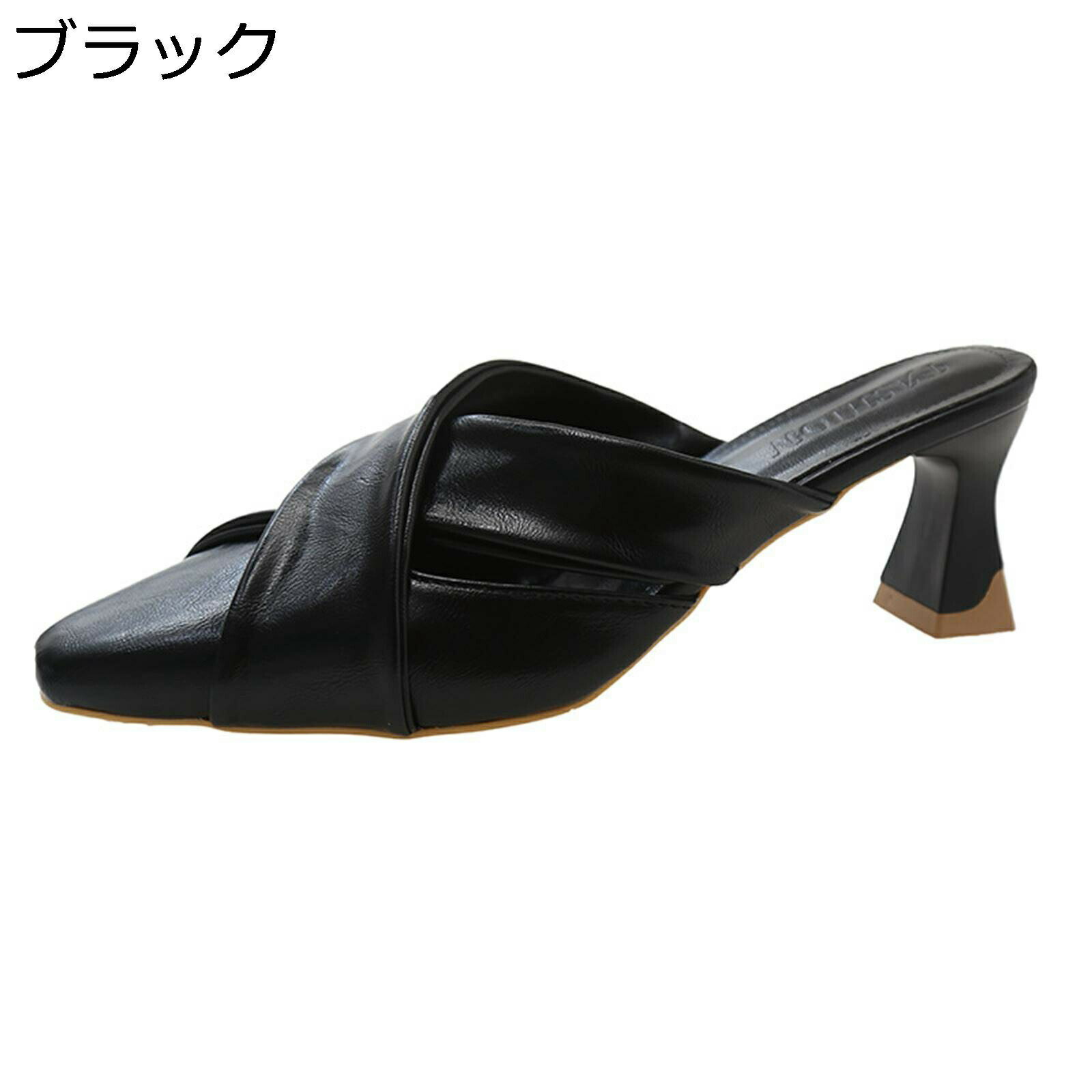 ミュール レディース サボミュール かかとなしパンプス 韓国 おしゃれ ビーチサンダル ハイヒール ラウンドトゥ 6.5cmヒール 素足 夏用 通気 婦人靴